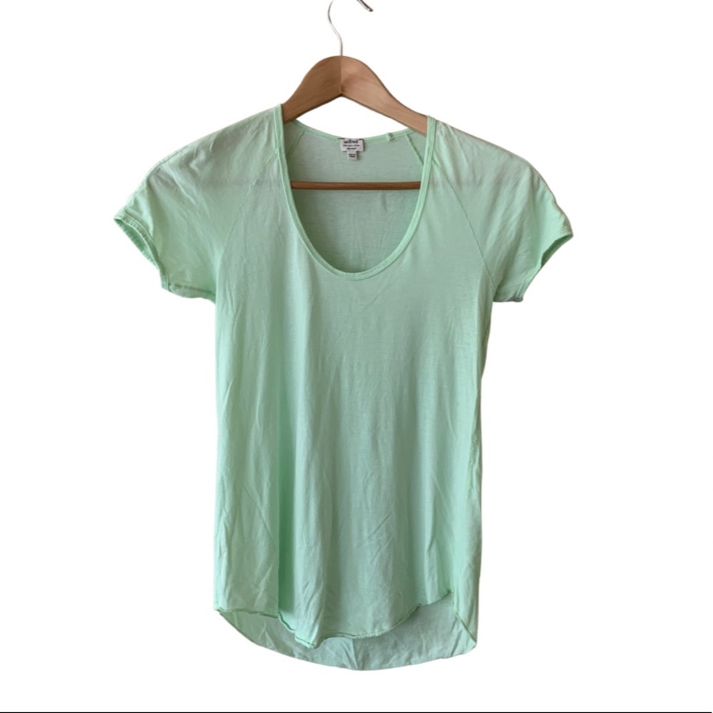 NWOT Aritizia Wilfred Pale Green Cotton Tee Shirt Size XXS